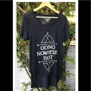 Jac Vanek "Going Nowhere Fast" side slit tee